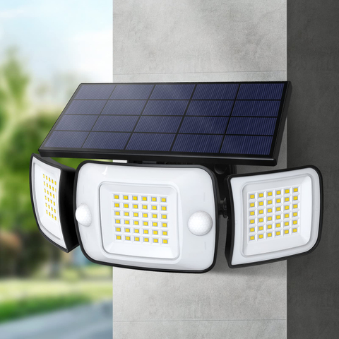 Lámpara Solar LED de inducción con Sensor Dual ajustable, inteligente, para exteriores, alta potencia, 6000ma, 3 modos, para patio con Panel Solar