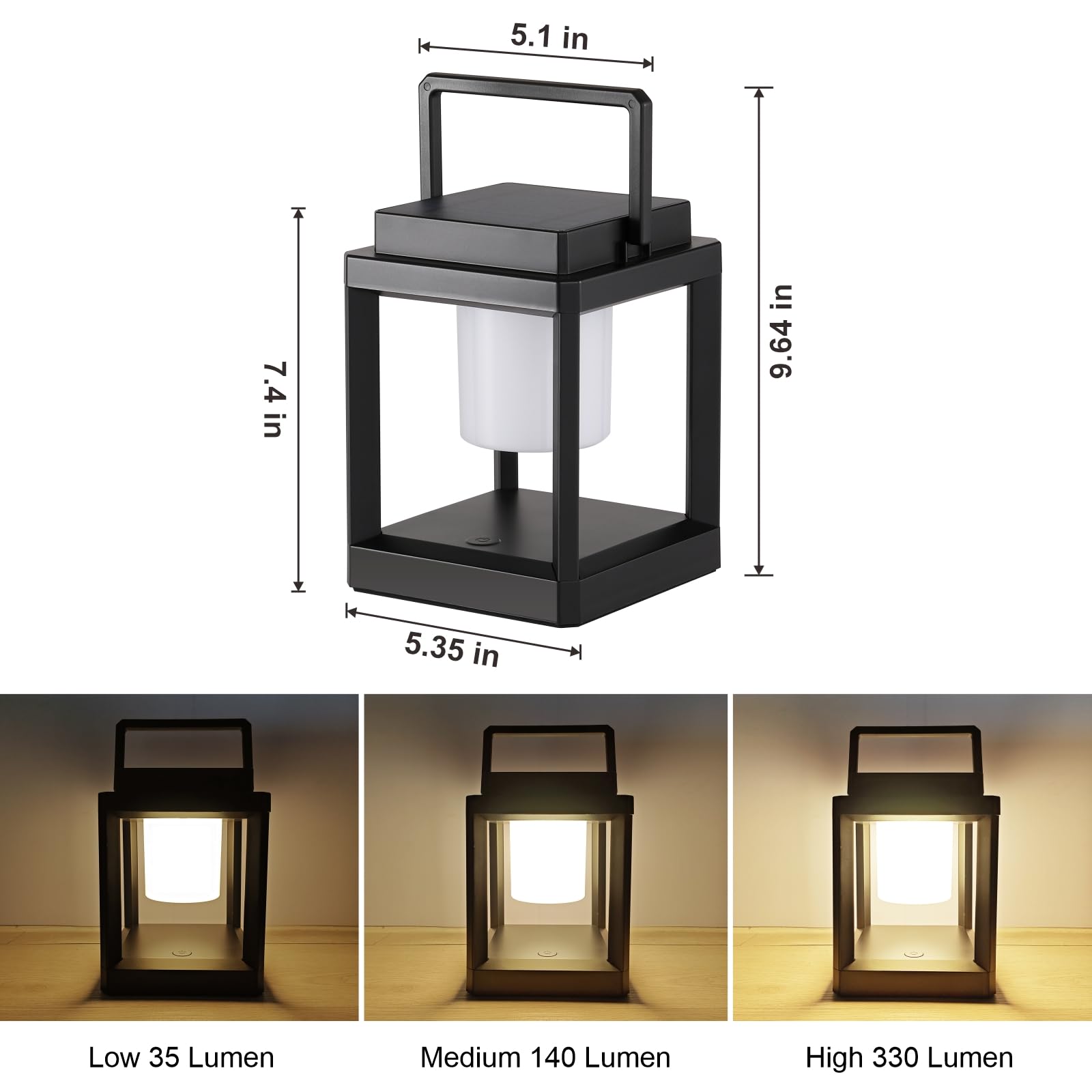 Lámpara de mesa solar conveniente portátil impermeable al aire libre de la forma LED de la linterna para acampar 