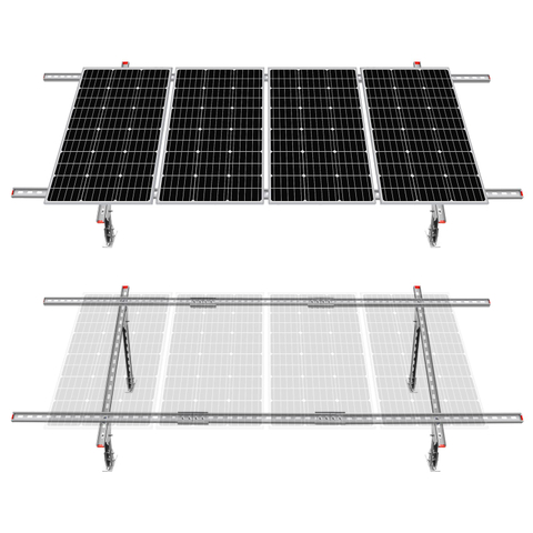 Sistema de Kit de soportes de montaje de paneles solares de varias piezas, impermeables, ajustables, respetuosos con el medio ambiente, para paneles solares de 1 a 4 Uds.