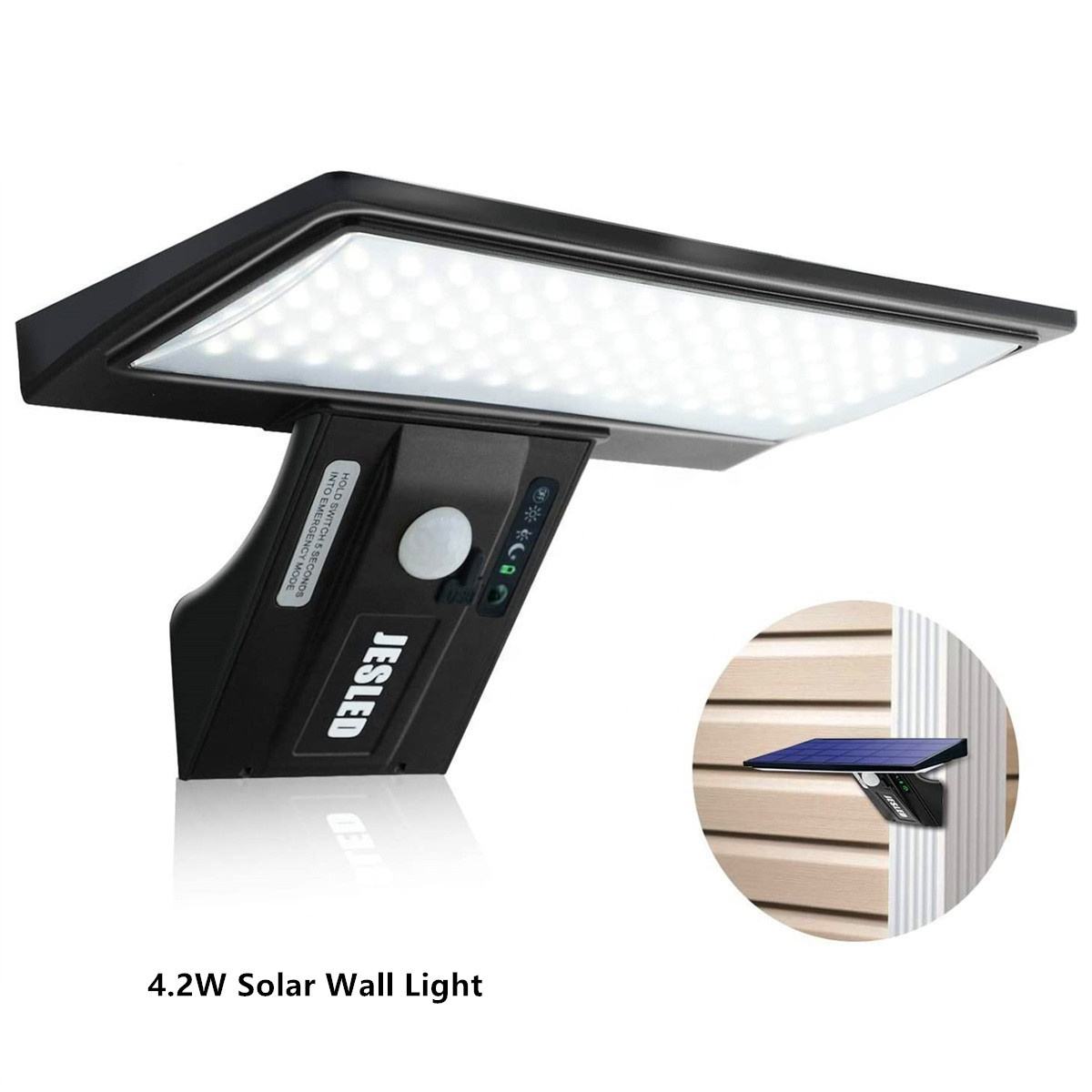 Lámpara de pared LED solar ajustable con brillo teledirigido plegable impermeable al aire libre