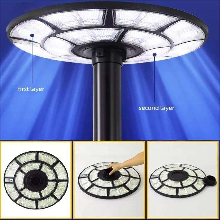 Lámpara solar LED de inducción con forma de ovni para exteriores, 1000W, energía eléctrica, patio, calle