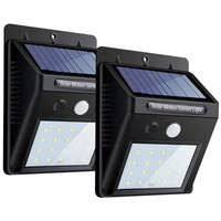 Luces de seguridad inalámbricas con energía Solar, impermeables, para exteriores, lámpara de pared de inducción LED Solar con 20 luces solares LED