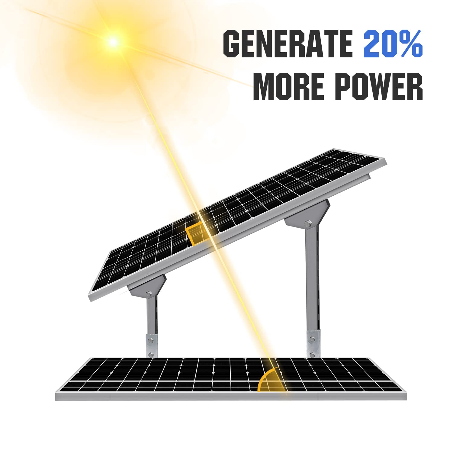 Sistema de Kit de soportes de montaje de paneles solares de varias piezas, impermeables, ajustables, respetuosos con el medio ambiente, para paneles solares de 1 a 4 Uds.