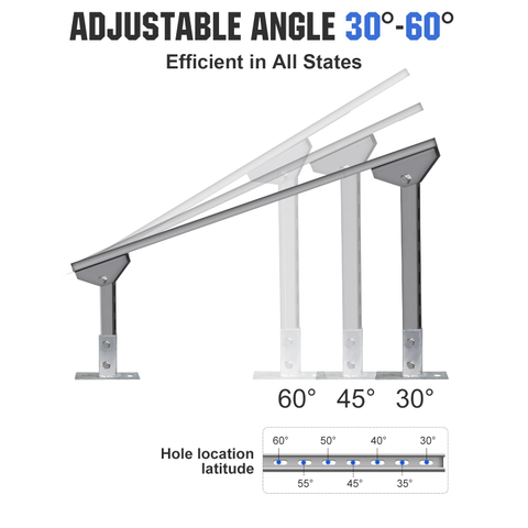 Sistema de Kit de soportes de montaje de paneles solares de varias piezas, impermeables, ajustables, respetuosos con el medio ambiente, para paneles solares de 1 a 4 Uds.